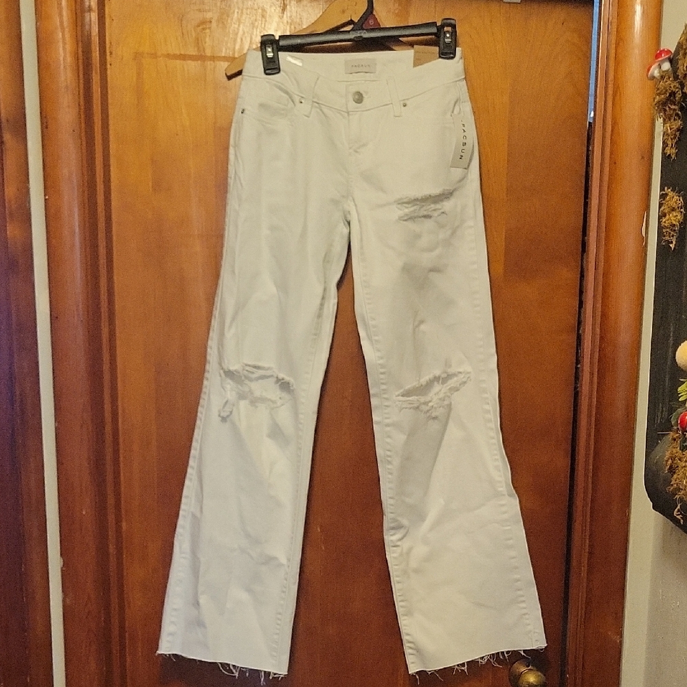 PacSun Cream Flare & Wide Leg Jeans